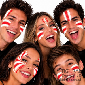 MAQUILLAJE BANDERITA RIVER TRICOLOR BLANCO ROJO Y BLANCO EN BARRA 6 GR (8513 B)
